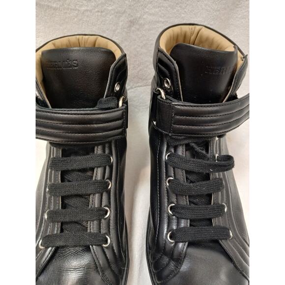 Hermes Mens High Top Sneakers Black Leather EU 41‎ Modern Detail w BOX AUTHENTIC main image 12